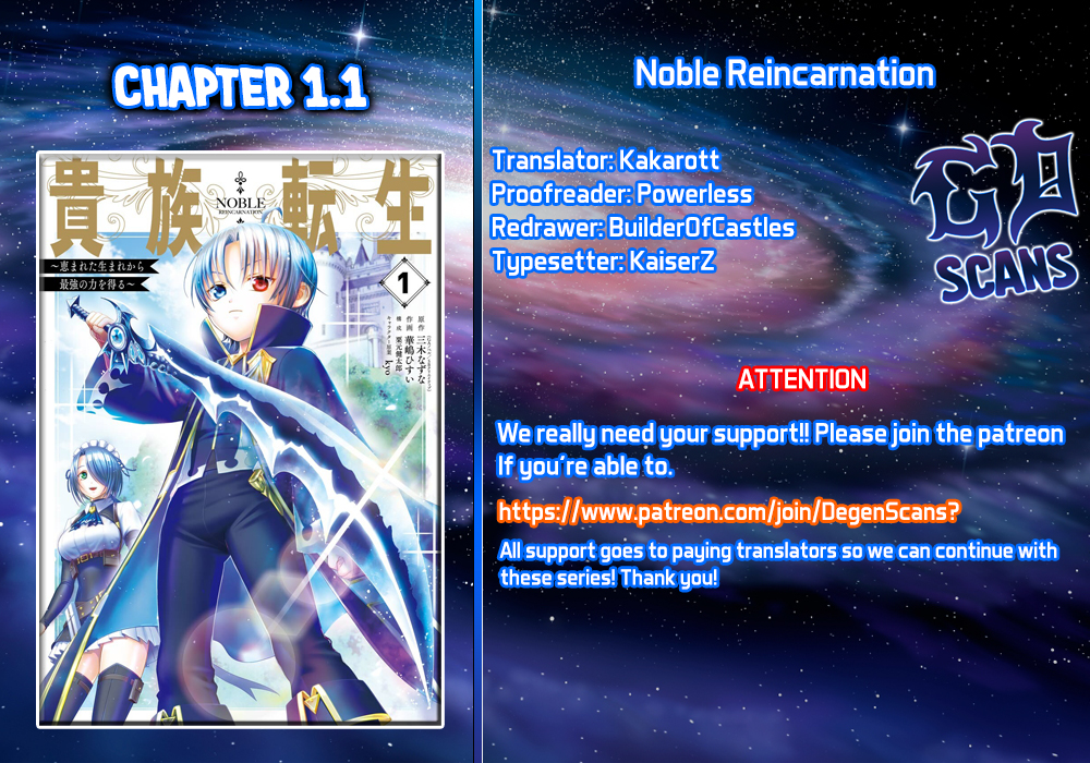 Noble Reincarnation Vol. 1 Ch. 1.1 Noah, The 13th Prince of The Meeres Empire