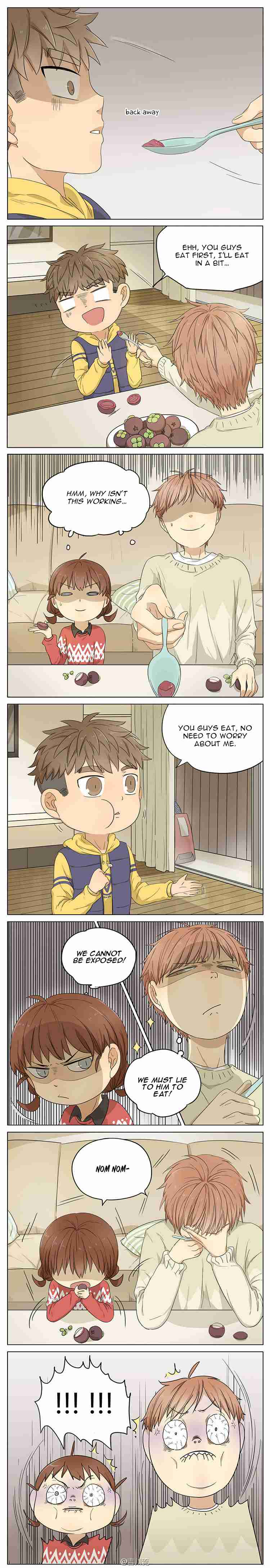 My Brother Is a Big Idiot! Ch. 43 In order to let younger brother eat mangosteens, older brother also tried it