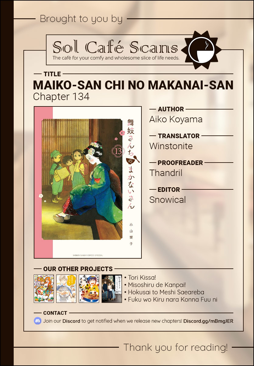 Maiko-san Chi no Makanai-san vol.13 ch.134