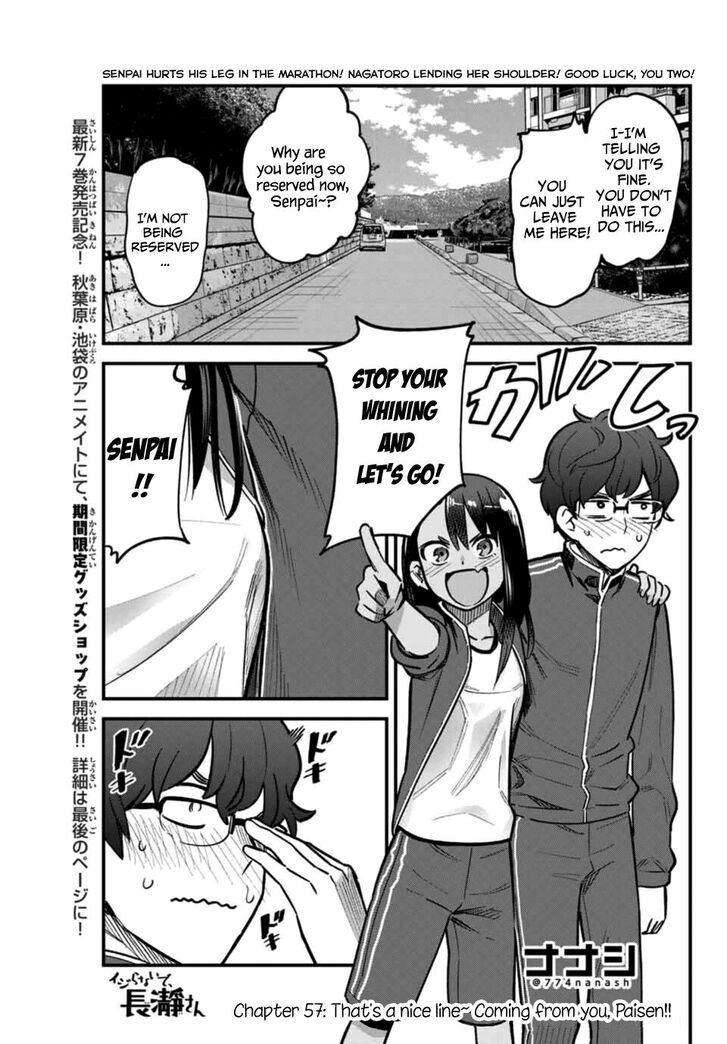 Please don't bully me, Nagatoro Please don't bully me, Nagatoro Vol.08 Ch.057 - That's a nice line~ Coming from you, Paisen!!