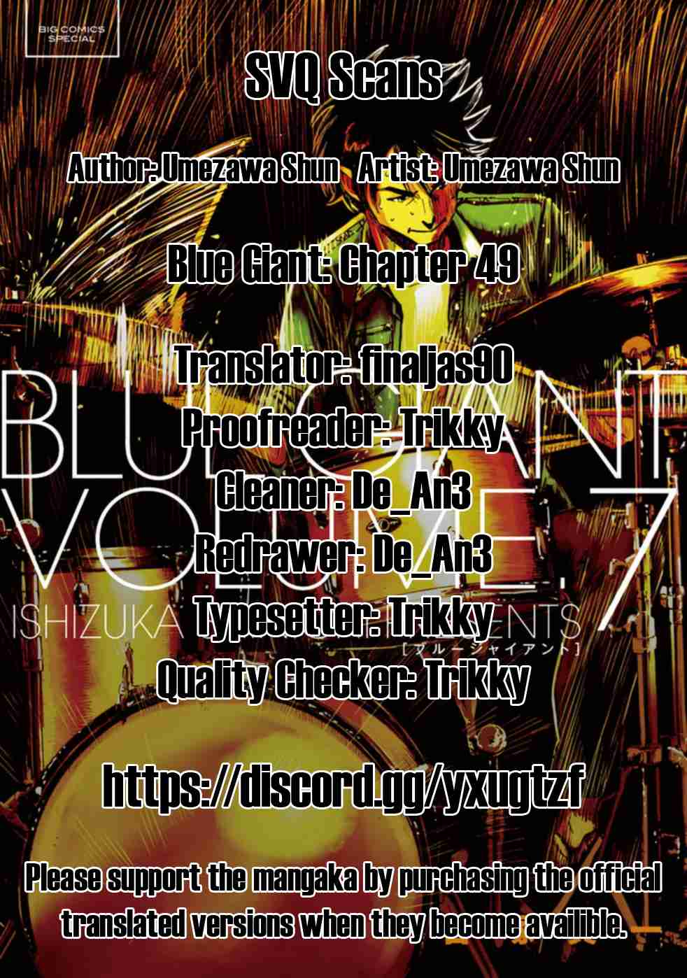 Blue Giant Vol. 7 Ch. 49 Us Three